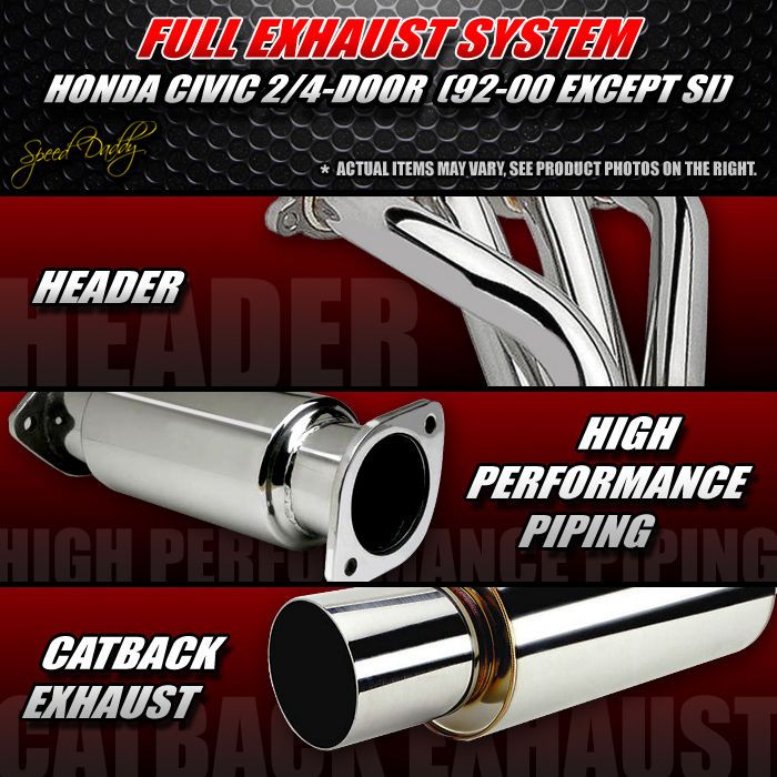 MUFFLER TIP CATBACK/CAT BACK+HEADER+PI​PING EXHAUST 92 00 HONDA