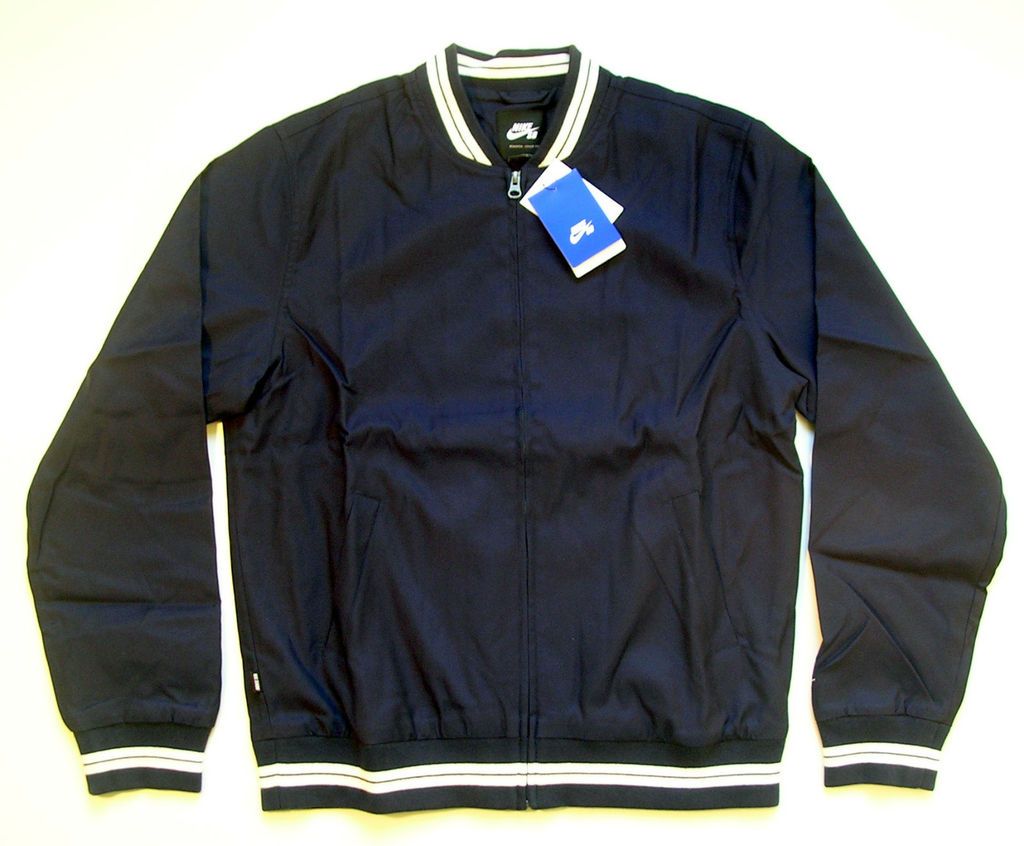 Nike SB Team Varsity Mens Jacket   384060 451   RARE   Navy Blue