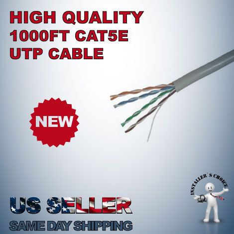 CAT5E 1000FT UTP SOLID NETWORK ETHERNET CABLE CAT5 BULK WIRE RJ45 LAN