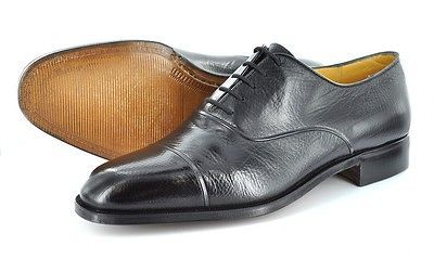 New Gravati Mens Shoes Cap Toe Bal Oxfords 16592 Black   MADE IN ITALY