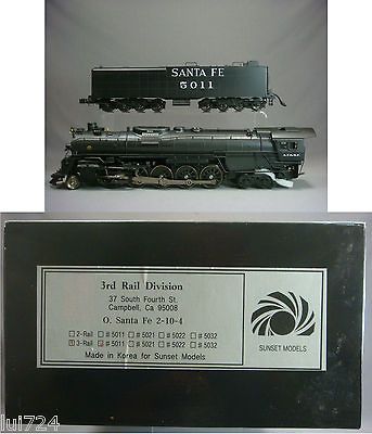 SUNSET MODELS BRASS O SANTA FE 2 10 4 STEAM ENGINE #5011 W SOUND ( 3