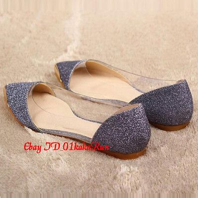 Womens REPORT Ballet Style Shoes With Strap. Silver Grey Patent Size