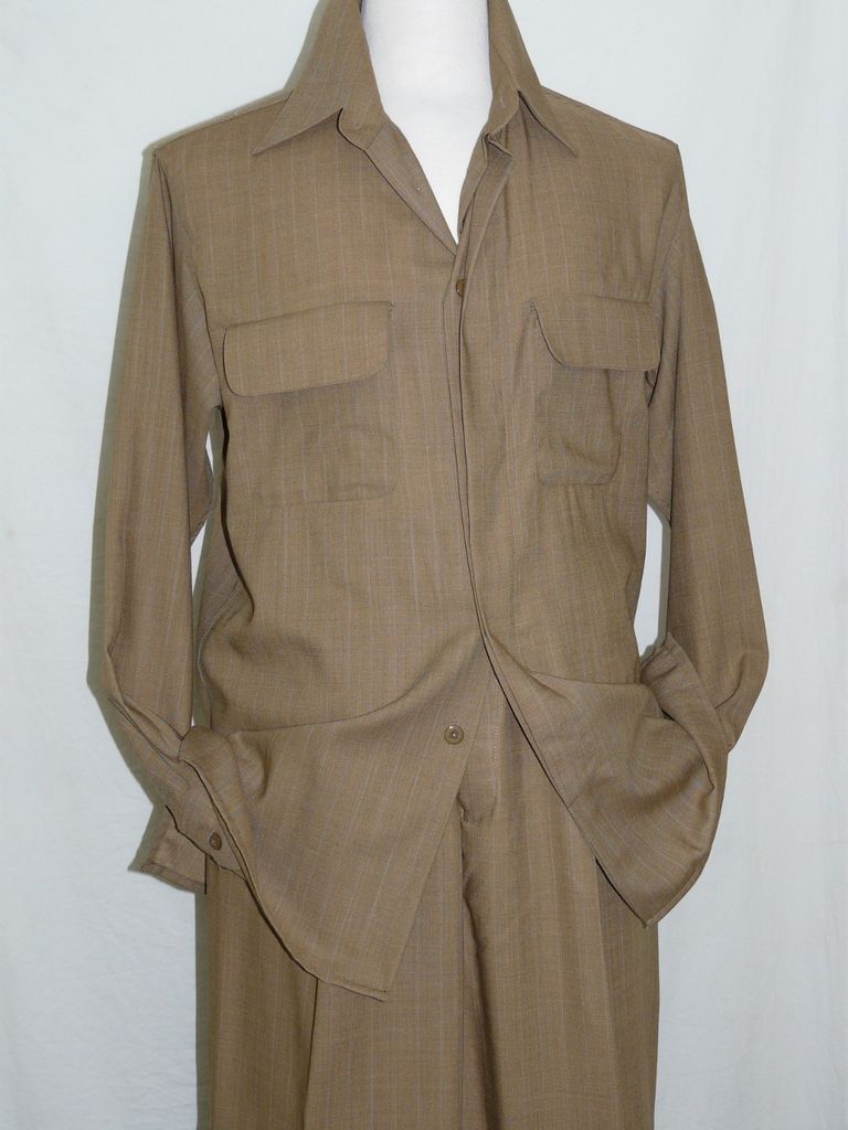100% Wool Two piece walking leisure suit Matching shirt and pants by