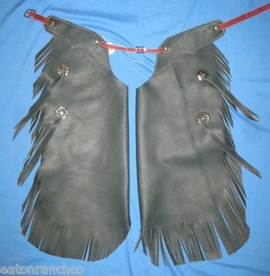 Ladies Youth XL Children Kid Leather Ranch Chinks Chink Rodeo Chaps