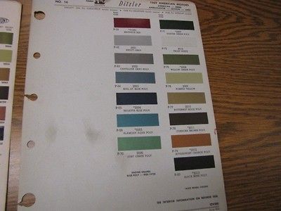 1979 International Harvester Color Paint Chip Sheet R M Products On ...