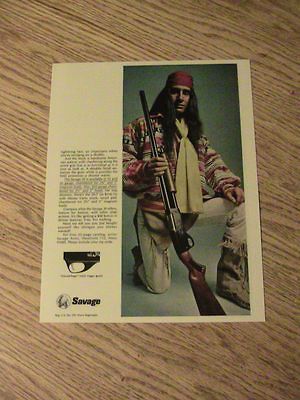 1970 SAVAGE ARMS ADVERTISEMENT INDIAN SHOTGUN AD MAN