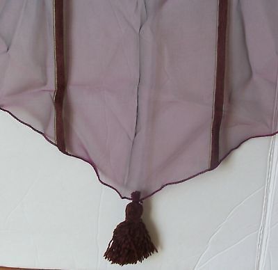 Newly listed Waverly Chenille Stripe Plum Ascot Valance Sheer NIP