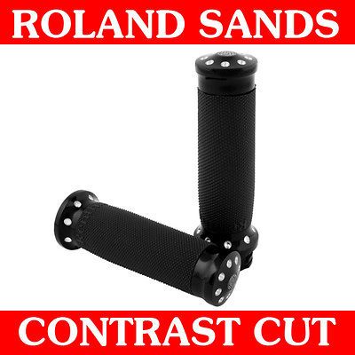 Roland Sands Design Contrast Cut Billet Tracker Grips 1982 Up Harley