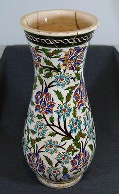 OTTOMAN TURKEY IZNIK KUTAHYA CERAMIC POTTERY 17 VASE CHRYSANTHEMUM