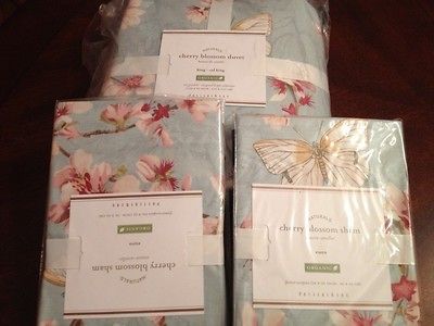 NWT Pottery Barn Cherry Blossom Duvet King/Cal King w/ 2 Standard