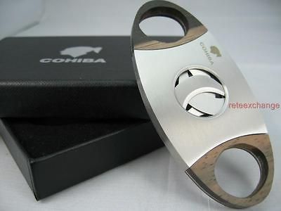 Trio Three Blades Guillotine Cigar Cutter Scissor Ebony Stainless Ca22