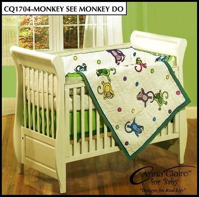 Anna Claire Crib Bumper Monkey See Monkey Do