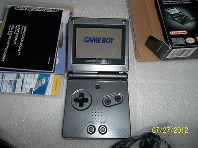 Game Boy Advance SP Onyx Black + 5 Mario Classic Games New Cond