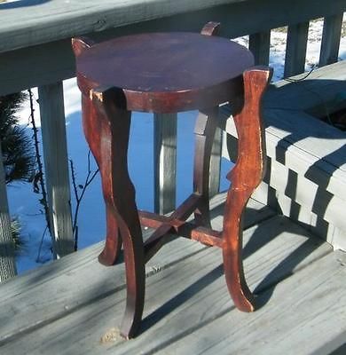 ANTIQUE VINTAGE WOOD PEDESTAL JARDINIERE TABLE STAND