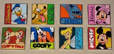 TINKERBELL STITCH DONALD DUCK CHIP & DALE Starter Set 8 Disney Pin