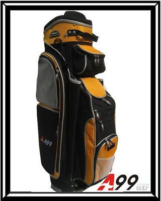 A08 14way full length Individual divider golf cart bag black gold