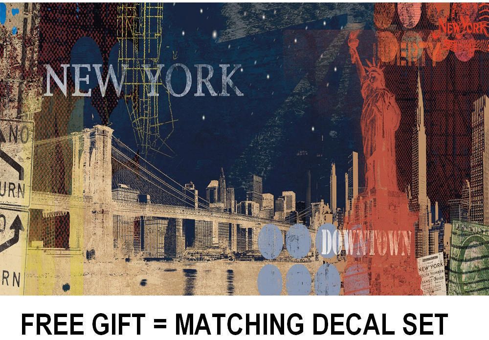 Mural Art Big Apple New York Mid Town Skyline City Scenery Wallpaper