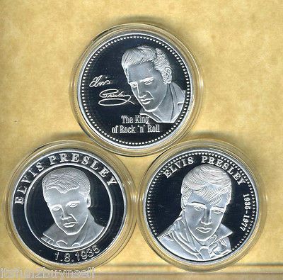 ELVIS PRESLEY SILVER COMMEMORATIVE COINS Set Lot