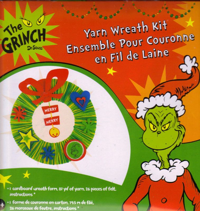 Colorbok Dr. Seuss The Grinch Yarn Wreath Kit