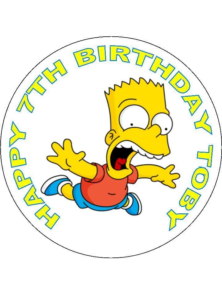 BART SIMPSON EDIBLE ICING BIRTHDAY CAKE TOPPER