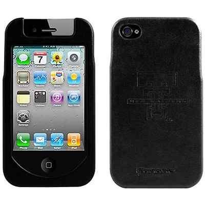 Texas Tech Red Raiders Black Team Logo Hard Leather iPhone 4 Case