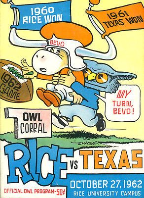 1962 Rice v Texas Longhorns Program Chase