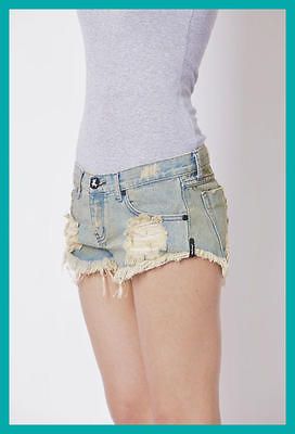 NWT ONE TEASPOON TRASHWHORES Cut Off Denim Shorts in KENTUCKY AU 8 US