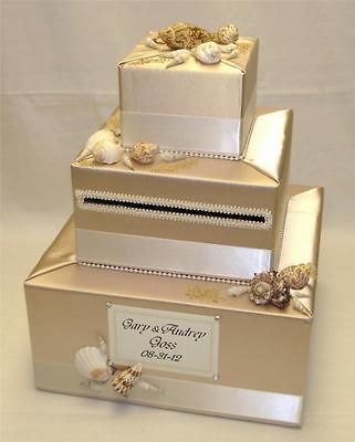 Elegant Custom Made Wedding Card Box Beach theme