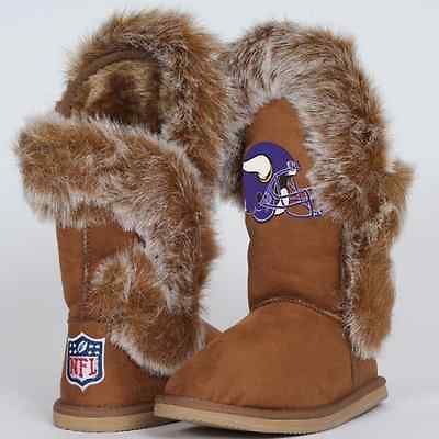 Cuce Shoes Minnesota Vikings Ladies The Fanatic Boots   Tan