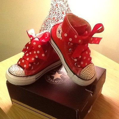 size 4 converse in red with polka dot ribbon bnib  1 49