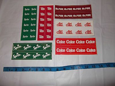 Sticker Decal Lot Coca Cola Diet Coke TAB Mr Pibb Sprite Tap Tag Label