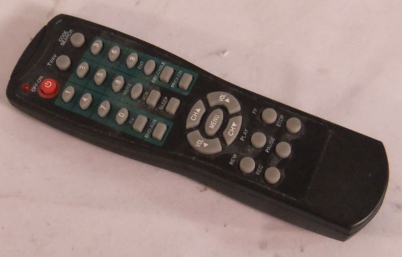 UNKNOWN BLACK VCR/TV CODE SEARCH Remote Control