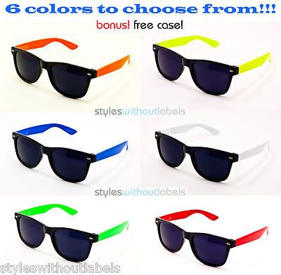 80S NEON SUMMER COLORS FRAME PARTY SUNGLASSES RETRO DARK SMOKE LENS