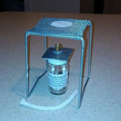 NEW SEMPCO Alcohol Burner & Wire Stand Kit w/ Ceramic Center   Pkg/2