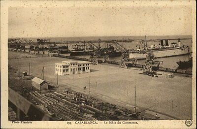 Casablanca Morocco Le Mole du Commerce c1910 Postcard