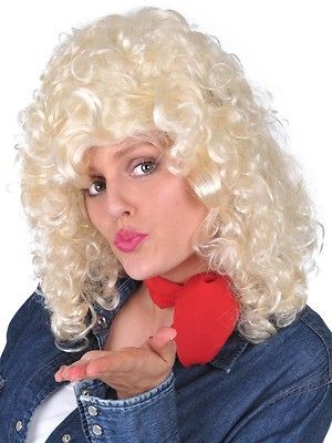 Blonde Curly Country and Western Dolly Parton Costume Party Wig