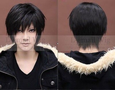 DuRaRaRa DRRR Black short cos Cosplay Party Hair +Wig cap RW46