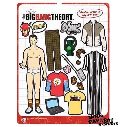 Big Bang Theory Sheldon Cooper Dress Up Magnet Set Licensed Fridge