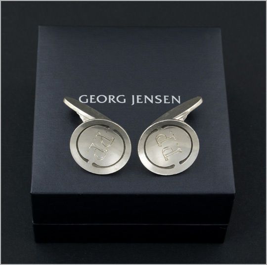 GEORG JENSEN Silver Cuff Links # 75 B, RARE