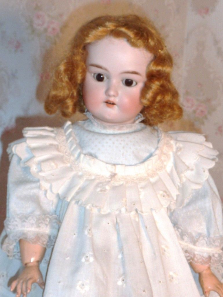 ANTIQUE CUNO & OTTO DRESSEL BISQUE HEAD DOLL, H 19