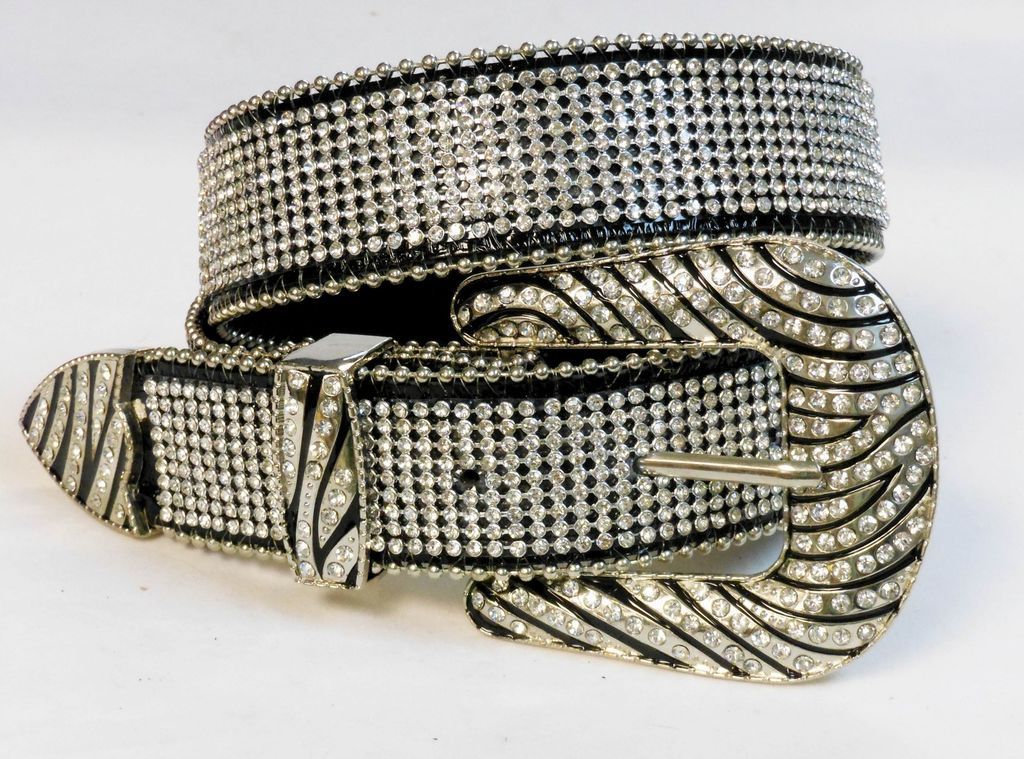 Cowgirl Rodeo Rhinestone Genuine Leather Croco Mesh Belt BW50138