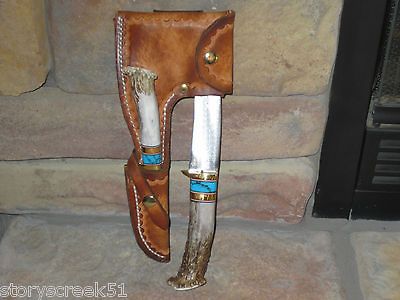 KNIFE HATCHET KEN RICHARDSON CUSTOM MADE IN USA 2 PC SET PACKERS TRAIL