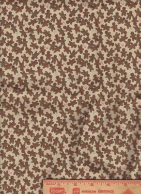 FQ Christmas Gingerbread Men Man brown fabric fat quarter