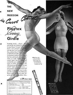 Girdle PANTY STYLE Seamless Garters CURVE CONTROL ‘44 Magazine Ad