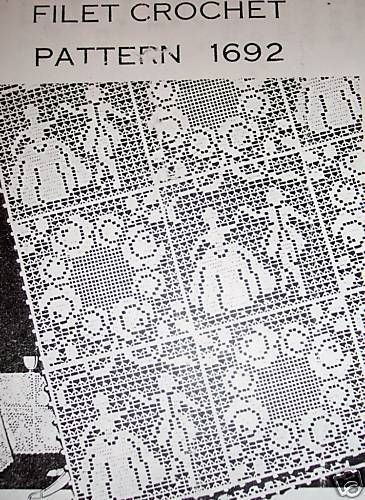 1692 LW VINTAGE FILET SQUARES CROCHET PATTERN (Reproduction)