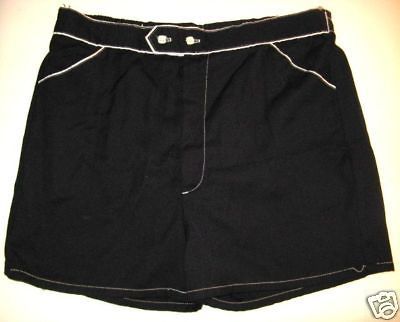 VINTAGE MENS SWIM SUIT FLORIDA SUNWEAR 1970s size 38 40 BLACK