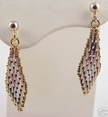 Sterling Silver Vermeil Earrings Milor Dangle Stud