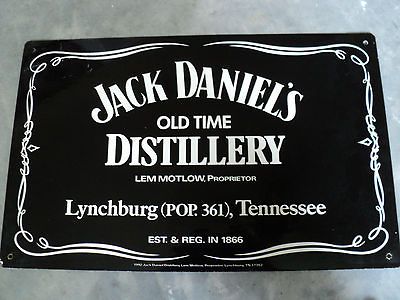 RARE 1992 JACK DANIELS 2 SIDED ENAMEL Bar Sign 23x15 J ack Daniels