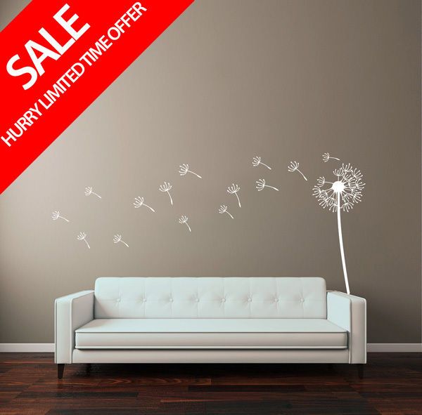 Flower Dandelion Wall Art Stickers Vinyl Decals Stylish Home