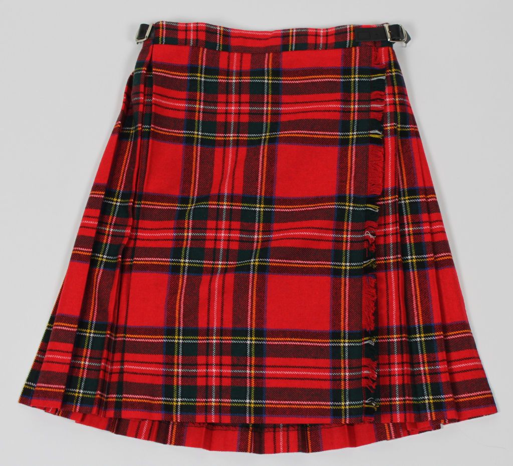 plaid wool blend ONEIL OF DUBLIN Ireland pleated skirt kilt 28 7/8